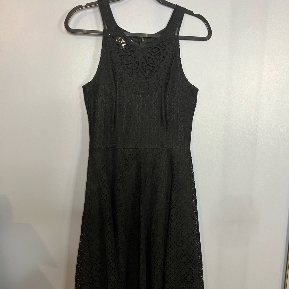 Black Lace A-Line Dress